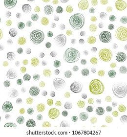 Light Green, Yellow vector seamless doodle blurred texture. Doodle illustration of flowers in Origami style with gradient. The best blurred design for your business.