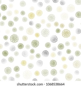 Light Green, Yellow vector seamless natural elegant artwork. Colorful illustration in doodle style with flowers. Completely new design for your business.