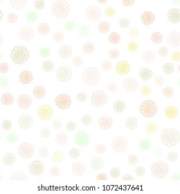 Light Green, Yellow vector seamless natural abstract pattern. Glitter abstract illustration with doodles and flowers. Completely new design for your business.