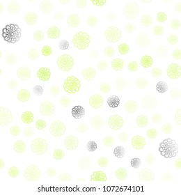 Light Green, Yellow vector seamless natural elegant template. Glitter abstract illustration with doodles and flowers. Pattern for wallpapers and coloring books.