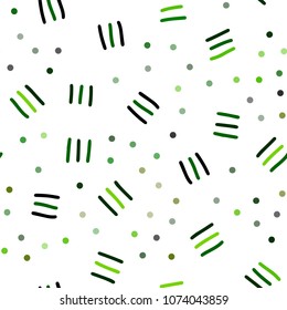 Light Green, Yellow vector seamless texture with elements of lines. Decorative abstract design of repeating lines, circles. Trendy design for wallpaper, fabric makers.