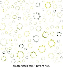 Light Green, Yellow vector seamless  template with circles. Glitter abstract illustration with blurred drops of rain. Pattern can be used for beautiful websites.