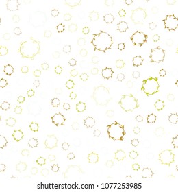 Light Green, Yellow vector seamless  template with circles. Modern abstract illustration with colorful water drops. Pattern can be used for ads, leaflets.