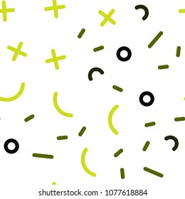 Light Green, Yellow vector seamless texture with elements of lines. Trendy seamless illustration with abstract lines. Trendy design for wallpaper, fabric makers.
