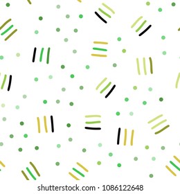 Light Green, Yellow vector seamless template with geometric lines. Decorative abstract design of repeating lines, circles. Template for business cards, websites.