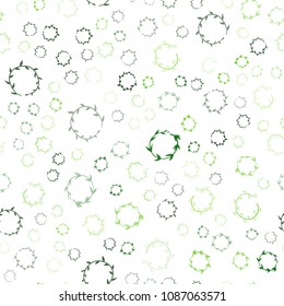 Light Green, Yellow vector seamless layout with circle shapes. Glitter abstract illustration with blurred drops of rain. Pattern can be used for futuristic ad, booklets.