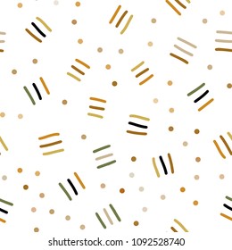 Light Green, Yellow vector seamless pattern with abstract lines. Colorful seamless gradient with lines and signs of maths. Pattern for design of fabric, wallpapers.