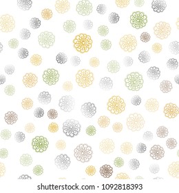 Light Green, Yellow vector seamless doodle bright template. New colorful illustration in doodle style with flowers. Pattern for wallpapers and coloring books.