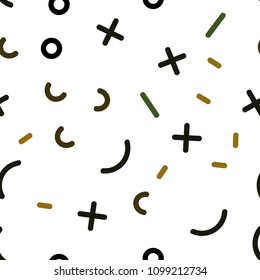 Light Green, Yellow vector seamless pattern with abstract lines. Decorative abstract design of repeating lines, circles. Pattern for design of window blinds, curtains.