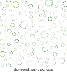 Light Green, Yellow vector seamless backdrop with dots. Beautiful colored illustration with blurred circles in nature style. Pattern can be used for futuristic ad, booklets.