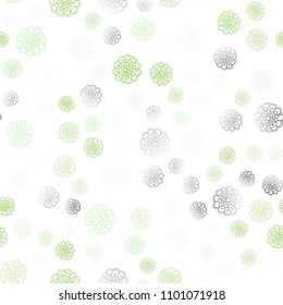 Light Green, Yellow vector seamless doodle blurred texture. Doodle illustration of flowers in Origami style with gradient. Brand-new design for your business.