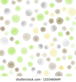Light Green, Yellow vector seamless abstract doodle template. Brand-new colored illustration in blurry style with flowers. Template for backgrounds of cell phones.