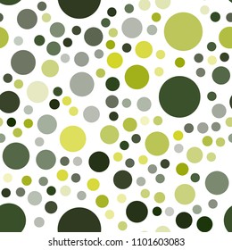 Light Green, Yellow vector seamless cover with spots. Illustration with set of shining colorful abstract circles. Pattern can be used for futuristic ad, booklets.