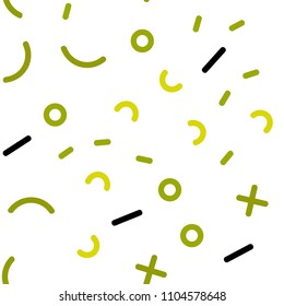 Light Green, Yellow vector seamless texture with elements of lines. Colorful seamless gradient with lines and signs of maths. Pattern for design of window blinds, curtains.