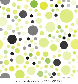 Light Green, Yellow vector seamless background with bubbles. Glitter abstract illustration with blurred drops of rain. Beautiful design for your business advert.