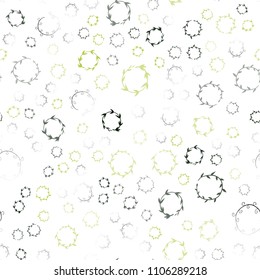Light Green, Yellow vector seamless layout with circle shapes. Abstract illustration with colored bubbles in nature style. Completely new template for your brand book.