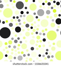 Light Green, Yellow vector seamless layout with circle shapes. Glitter abstract illustration with blurred drops of rain. Pattern can be used for ads, leaflets.