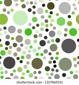 Light Green, Yellow vector seamless texture with disks. Glitter abstract illustration with blurred drops of rain. Pattern can be used for beautiful websites.