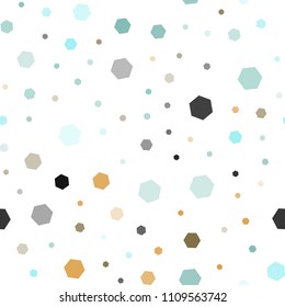 Light Green, Yellow vector seamless background with hexagons. Colorful hexagons on white backdrop. Pattern can for your ad, booklets.