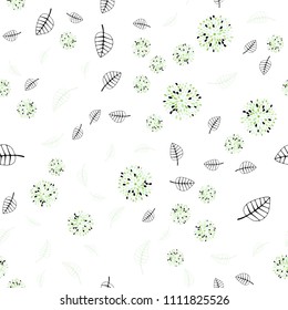 Light Green, Yellow vector seamless elegant pattern with leaves and flowers. Modern abstract illustration with leaves and flowers. A new texture for your wallpaper design.