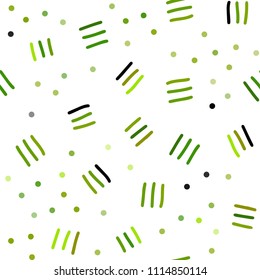 Light Green, Yellow vector seamless background with lines, ovals. Decorative abstract design of repeating lines, circles. Design for textile, fabric, wallpapers.