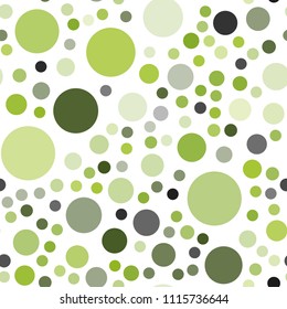 Light Green, Yellow vector seamless cover with spots. Abstract illustration with colored bubbles in nature style. Pattern can be used for ads, leaflets.