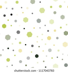 Light Green, Yellow vector seamless pattern with colorful hexagons. Design in abstract style with hexagons. Beautiful design for your business advert.
