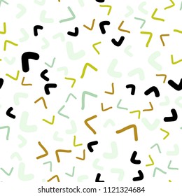 Light Green, Yellow vector seamless  template with bent lines. A sample with blurred bubble shapes. The template for cell phone backgrounds.