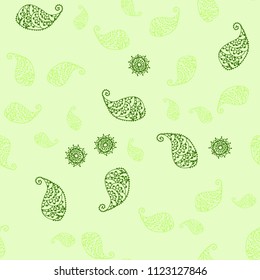 Light Green, Yellow vector seamless abstract design with leaves and flowers. Modern abstract illustration with leaves and flowers. The best blurred design for your business.