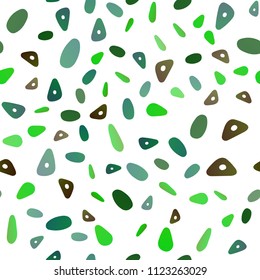Light Green, Yellow vector seamless cover in polygonal style with circles. Modern abstract illustration with colorful dots, lines. The template can be used as a background.