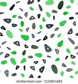 Light Green, Yellow vector seamless cover in polygonal style with circles. Glitter abstract illustration with spheres, triangular lines. Best design for your ad, poster, banner.