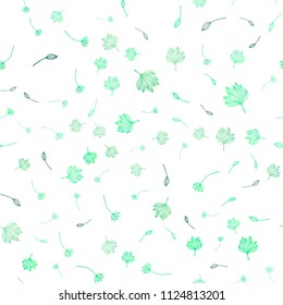 Light Green, Yellow vector seamless doodle backdrop. Decorative design in Indian style with leaves. Doodle design for your web site.