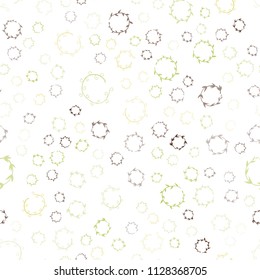 Light Green, Yellow vector seamless layout with circle shapes. Blurred decorative design in abstract style with bubbles. Pattern can be used for beautiful websites.