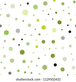 Light Green, Yellow vector seamless background with hexagons. Illustration of colored hexagons on white surface. Pattern can be used for landing pages.