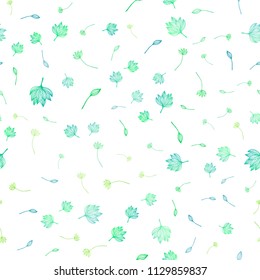Light Green, Yellow vector seamless doodle pattern. Creative illustration in blurred style with leaves. Hand painted design for wrapping, wallpaper.
