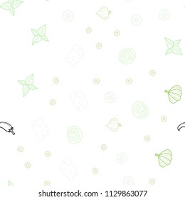 Light Green, Yellow vector seamless layout with restaurant food. Fast Food on blurred abstract background with colorful gradient. Pattern for ad, booklets, leaflets of restaurants.
