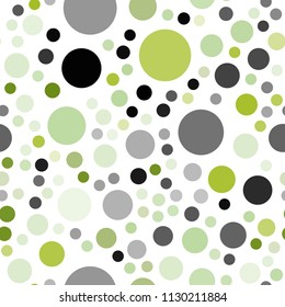 Light Green, Yellow vector seamless layout with circle shapes. Glitter abstract illustration with blurred drops of rain. New design for ad, poster, banner of your website.
