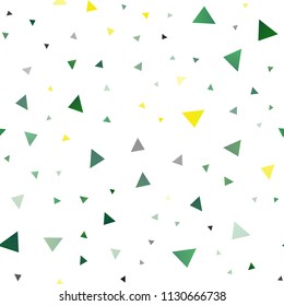 Light Green, Yellow vector seamless pattern in polygonal style. Illustration with set of colorful triangles. Best design for your ad, poster, banner.