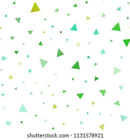 Light Green, Yellow vector seamless template with crystals, triangles. Glitter abstract illustration with triangular shapes. Best design for your ad, poster, banner.