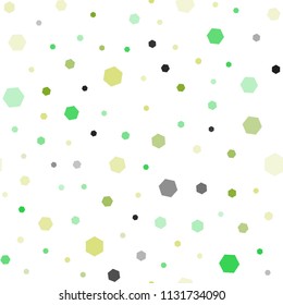 Light Green, Yellow vector seamless backdrop with hexagons. Abstract illustration with colorful hexagons. Pattern can be used for landing pages.