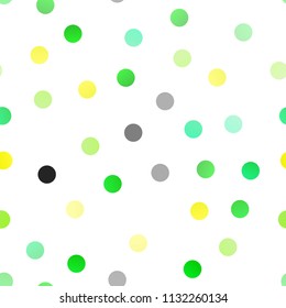 Light Green, Yellow vector seamless layout with circle shapes. Abstract illustration with colored bubbles in nature style. Completely new template for your brand book.