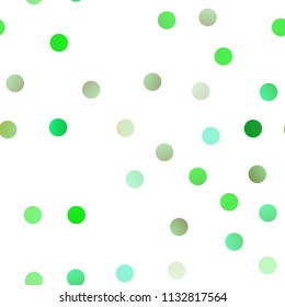 Light Green, Yellow vector seamless cover with spots. Modern abstract illustration with colorful water drops. Completely new template for your brand book.