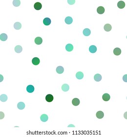 Light Green, Yellow vector seamless background with dots. Glitter abstract illustration with blurred drops of rain. Completely new template for your brand book.