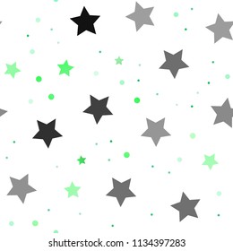 Light Green, Yellow vector seamless pattern with christmas stars. Stars on blurred abstract background with gradient. The pattern can be used for new year ad, booklets.