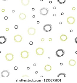 Light Green, Yellow vector seamless texture with disks. Blurred bubbles on abstract background with colorful gradient. Pattern can be used for beautiful websites.