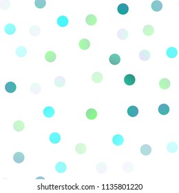 Light Green, Yellow vector seamless cover with spots. Illustration with set of shining colorful abstract circles. Beautiful design for your business natural advert.