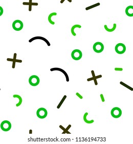 Light Green, Yellow vector seamless layout with simple elements. Colorful seamless gradient with lines and signs of maths. Pattern for trendy fabric, wallpapers.