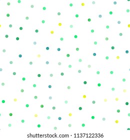 Light Green, Yellow vector seamless template with circles. Beautiful colored illustration with blurred circles in nature style. The pattern can be used for ads, leaflets of liquid.