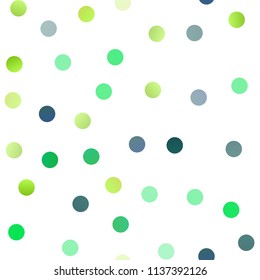 Light Green, Yellow vector seamless cover with spots. Illustration with set of shining colorful abstract circles. The pattern can be used for aqua ad, booklets.