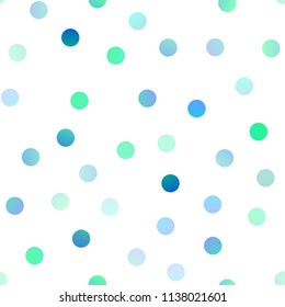 Light Green, Yellow vector seamless texture with disks. Blurred decorative design in abstract style with bubbles. Completely new template for your brand book.
